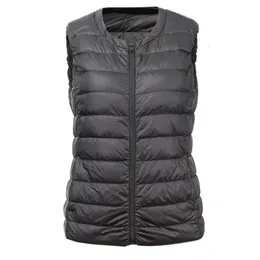 Vestidos novos barato pato para baixo sem mangas jaqueta feminina de alta qualidade pato branco para baixo colete ultra leve curto outono outwear puffer colete casaco