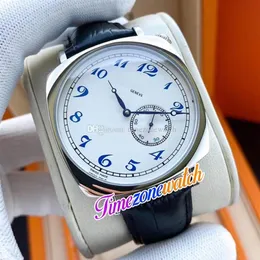 40mm Historiques American 1921 82035 Orologio automatico da uomo 82035 000P-B168 Quadrante bianco Marcatori blu Cassa in acciaio Cinturino in pelle da uomo W211f