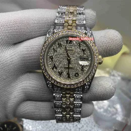 Nuevos relojes de moda para hombre, reloj a escala digital árabe, reloj con esfera de diamante dorado, reloj con correa de diamante completo, mecánico automático Wr269b