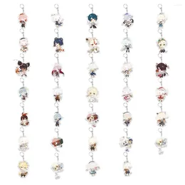 Keychains 34pcs/lot Genshin Impact Acrylic Keychain Game Anime Keyring Double Sided UV Printing Pendant DIY Accessories Bag