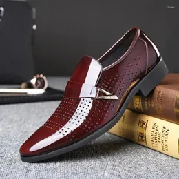 Klänningskor Slip Office Men Classic Luxury Plus Size Formell italienska varumärke Loafers Mens Erkek Ayakkab