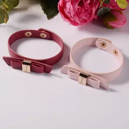 Charm Armbänder LN Rainbery Armband für Frauen Leder Schleife Armreifen Rot und Rosa Farbe Mädchen JB0820