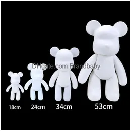 Novelty Games Iti Painted Fluid Violent Bear White Body Ornaments Diy Handmade Personalized Model Home Desktop Decoration Accessories Dhqqm