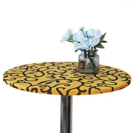 Toalha de mesa elástica de 60cm, à prova de poeira, protetora, lavável, estampada, simples, decoração de casa, ambiente interno, externo, redondo, festa