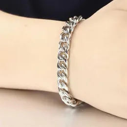 Armband mens rostfria stssl -kedja till hand kubansk länk charm stål Braclet Punk presenter för män tillbehör hip hop hela Q0605193C