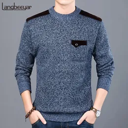 Herrtröjor Fashion Brand Sweater för tröjor Slim Fit Jumpers Knitwear Oneck Autumn Korean Style Casual Clothing Man 231216