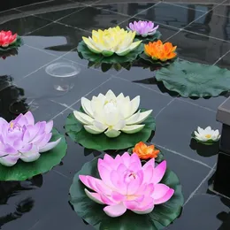 Decorative Flowers & Wreaths 18cm Floating Lotus Artificial Flower Wedding Home Party Decorations DIY Water Lily Mariage Fake Plan221g
