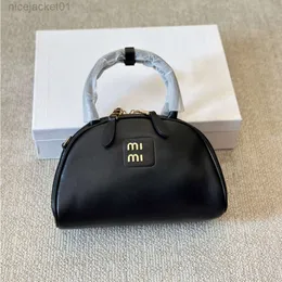 24SS Designer Miui Miui Bag Miumius New Small Bowling Bag Saddle Bag Half Month Portable Box Bag Single Shoulder Oblique Straddle Bag Female