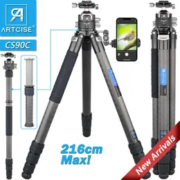 حاملو الحاملات المدمجة ذات الحامل الثلاثي Big Tripod Nomopod Profesional Hight Duty Carbon Fiber Max 216cm Camera Tripod 40mm لكاميرا DSLR