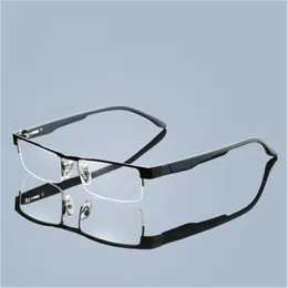 Óculos de sol Titanium Meia moldura Reading óculos não esféricos 12 lentes revestidas com hiperópia Óculos de prescrição de hiperópia Far Sight2788