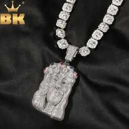 Kolye Kolyeler Bling Kralı Büyük Dini İsa Kolye Tam Buzlu Çıkış Kübik Zirkonya Charm Tenis Moda Hiphop Takı 231216