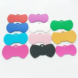 Dog Apparel 20Pcs/LOT Blank BOW-SHAPE Tag Aluminum Alloy Wholesale Plate For Puppies Pet Nameplate Dogs Engraving Tags Sale By Bulk