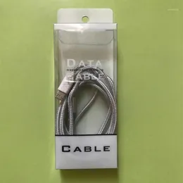 Подарочная упаковка, пустая белая прозрачная розничная коробка из ПВХ, упаковка для кабеля для передачи данных длиной 1 м, 2 м, 6 футов, универсальная упаковка, зарядное устройство для смартфона Line1269f