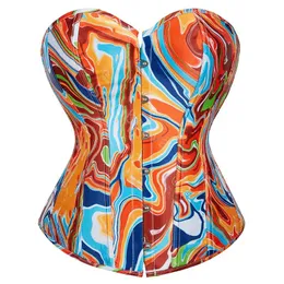 Corse di giacche Top Sexy Women Bustier Bustier Overbust Stampa Graffiti Colore Matching Lingerie Vintage Plus Size Burlesque Dropshipping