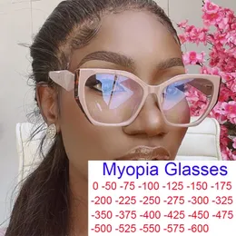 Óculos de sol quadros moda rosa gato olho prescrição miopia óculos óptico filtro de luz azul oversized na moda mulheres óculos quadro 2 3 231215