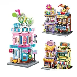 Amici creativi City Street View Summer Ice Shop Building Blocks Fai da te Cibo Orso Caramelle Assemblaggio Giocattoli Regali per ragazze T230103 Consegna di goccia Dhqjx