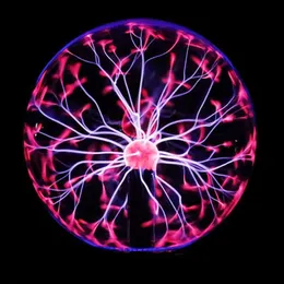 Bola de plasma mágica luz noturna, decoração de festa de quarto de criança, esfera eletrostática, presente, relâmpago, cristal, controle de toque, lâmpada 332g