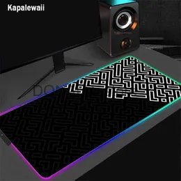 Mouse pads pulso repousa geométrico mousepad pc alfombrilla rgb jogo mousepad grande mouse pad xxl led mouse tapete mesa de escritório tapetes de jogos 900x400mm j231215