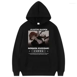 Erkek Hoodies Anime Jujutsu Kaisen Kugisaki Nobara Baskı Hoodie Erkek Kadınlar Karikatür Kartal UNISEX Hip Hop Sokak Giyim Moda Sweatshirt