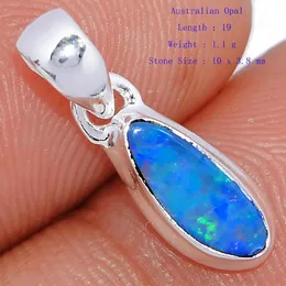 Anhänger Sehr kleiner echter australischer Opal-Anhänger aus Sterlingsilber, edles Schmuckgeschenk für Frauen