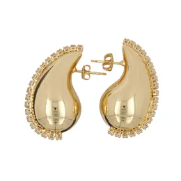 Boucles d'oreilles en forme de grosse goutte d'eau pour femmes, bijoux simples et de haute qualité, en zircone cubique scintillante, cadeaux pour femmes, 2023