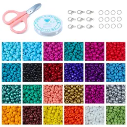 Charms 2 3 4mm Glass Seed Beads Jewelry Making Kit Beads for Bracelets Bead Craft Kit Set, Glas Seed Letter Alphabet Diy Art and Craft