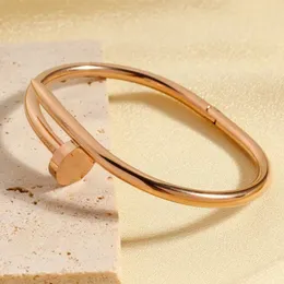 Amor luxo em forma de u pulseira aberta aço titânio rosa ouro casal pulseira moda jóias presente do dia dos namorados versão branca sem gravura