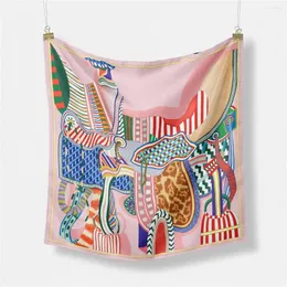 Scarves Small Square Scarf Letter Design Women Shawl Lady 53 53cm Neck Kerchief Bandana Foulard