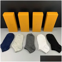 Herrstrumpor 2021 Designer Mens Womens Socks Five Brand Luxe Sports Winter Mesh Letter Printed Cotton Man Femal With Box For Gift Drop Dhhme