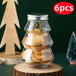 Food Storage Organization Sets 6pcs Christmas Tree Sweet Jar Kids Favor DIY Gift Candy Cookie Snack Chocolate Packing Year Decoration Boxes 231216