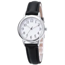 Números claros pulseira de couro fino cwp quartzo relógios femininos simples elegantes estudantes relógio 31mm mostrador fresco relógios de pulso242t