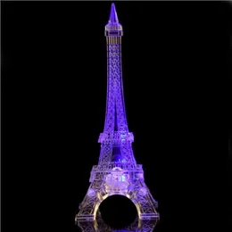 SXI Eiffel Tower Decor Light Colorful LED Nightlight Paris Style Desk Lamp för sovrum Romantisk födelsedagspresent för Kids Party Cake 262C