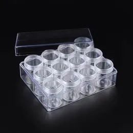 Pudełka 12pcs/Ustaw przezroczysty plastikowy prostokąt kontenery do przechowywania kontenerów biżuterii Opakowanie, 16x12.2x5,5 cm F70