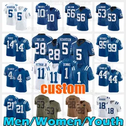 Anthony Richardson Fußballtrikot Jonathan Taylor Josh Downs Gardner Minshew II Sam Ehlinger Alec Pierce Quenton Nelson DeForest Buckner Zaire Franklin Zack Moss