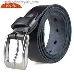 Belts FRALU cinto masculino natural couro genuno liga fivela cinto pele natural do vintage adequado para calas de brim entrega em Q231216