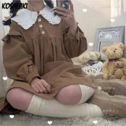 Tröjor kosahiki japanska 2023 kawaii lolita cosplay loli klänning söt lös mantel full ärm söta ruffles klänningar haruku vestidos