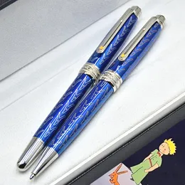 طبعة خاصة Petit Prince 163 Blue Metal and Resinball Pen Pen Penp Pen Office Office Office School Attain Attain Beens with Number Serial