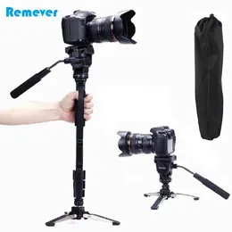 Aksesuarlar Profesyonel Kamera Monopod+Pantilt Head Gimbal+Canon Nikon DSLR için Mini Tripod Fotoğraf için uzatılabilir monopod