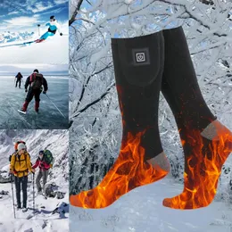 Sports Socks Heated Socks Winter Warm Snowmobile Skiing Heated Socks Rechargeable Outdoor Sport Thermal Heated Foot Warmer Ski Sports 231216
