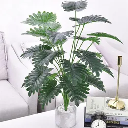 75cm 24Heads Tropical Monstera Plants Large Artificial Tree Palm Tree Plastic Green Leaves Fake Turtle Leaf For Home Party Decor2600