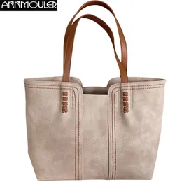 Evening Bags Annmouler Brand Design Women Tote Pu Leather Shoulder Large Capacity Top Handle luxury Casual Handbags Purse 231216