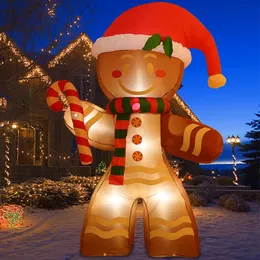 ديكورات عيد الميلاد 22 متر من الزنجبيل الرجل مع زخرفة LED بنيت لحفلات عيد الميلاد الداخلية في الهواء الطلق الدعائم الدعامة 231216