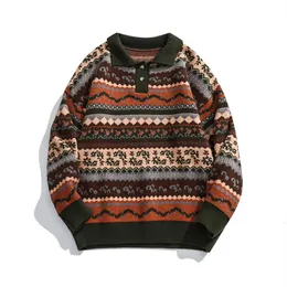 Mens Sweaters Polar Çeyrek Zip Kazak Erkekler Lüks Vintage Büyük Boy Kazak Elbise Klasik Katı Katı Giysiler 231216