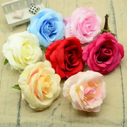 Rosas de seda de 10cm para casamento, acessórios de decoração para casa, flores para vasos, scrapbooking, faça você mesmo, liberação de noiva, flores artificiais baratas212n