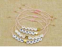 Braccialetti con ciondoli Y4QE 12 Pezzi/set Perline Piatte Lettera Bracciale da Polsino dell'Amicizia per Ragazze