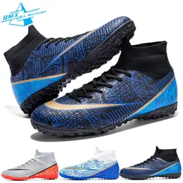 Scarpe antinfortunistiche Scarpe da calcio Uomo TF / FG Elenco Scarpe da calcio alte antiscivolo blu per esterni Studenti per bambini Scarpe da ginnastica per allenamento da calcio indoor 231216