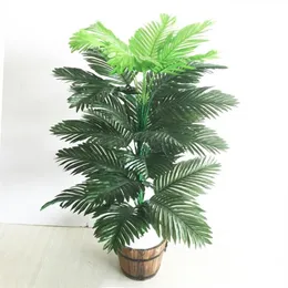 90cm 39 Heads Tropical Plants Large Artificial Palm Tree Fake Monstera Silk Palm Leaves False Plant Leafs For Home Garden Decor284l