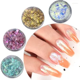 Glitter per unghie Polvere colorata 0,3 g/scatola Flake Art Paillettes Decorazione lucida Broccato scintillante per pigmento per manicure