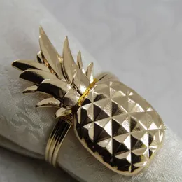 Servilletero metálico dorado y plateado con forma de piña para decoración de servilletas de boda 298U