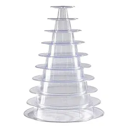 Jewelry Pouches Bags 10 Tier Cupcake Holder Stand Round Macaron Tower Clear Cake Display Rack For Wedding Birthday Party Decor2785